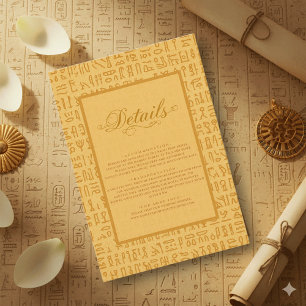 Ancient Egypt Hieroglyphic Motifs Egyptian Wedding Enclosure Card