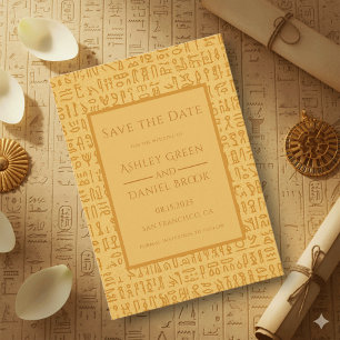 Ancient Egypt Hieroglyphic Motifs Egyptian Wedding Save The Date