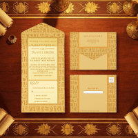 Ancient Egypt Hieroglyphic Motifs Wedding Foil