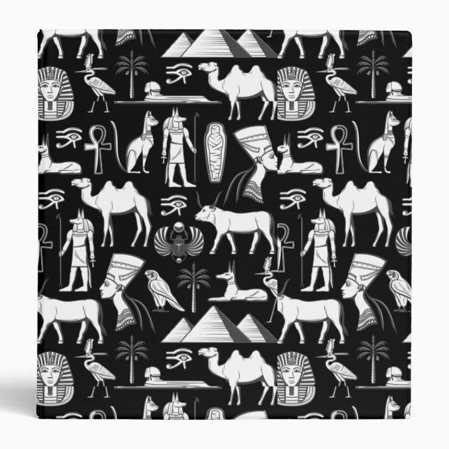 Ancient Egypt Hieroglyphic Symbol Pattern      Binder (Front)