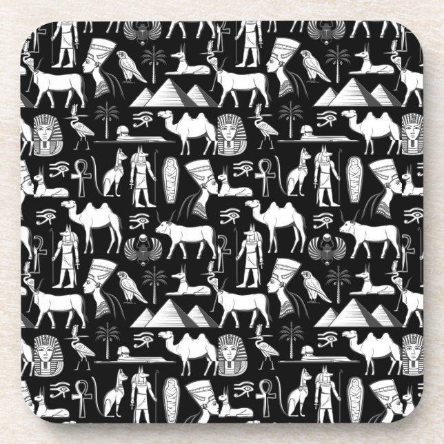 Ancient Egypt Hieroglyphic Symbol Pattern       Coaster (Front)