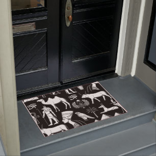 Ancient Egypt Hieroglyphic Symbol Pattern  Doormat