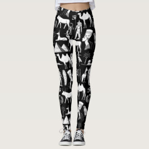 Ancient Egypt Hieroglyphic Symbol Pattern   Leggings
