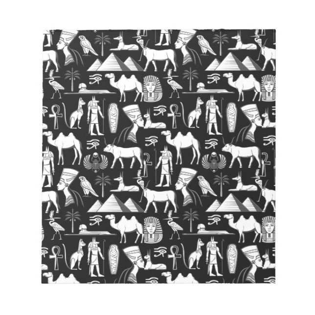 Ancient Egypt Hieroglyphic Symbol Pattern       Notepad (Front)
