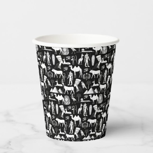 Ancient Egypt Hieroglyphic Symbol Pattern      Paper Cups (Front)