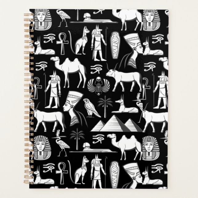 Ancient Egypt Hieroglyphic Symbol Pattern      Planner (Front)
