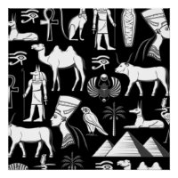 Ancient Egypt Hieroglyphic Symbol Pattern