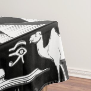 Ancient Egypt Hieroglyphic Symbol Pattern   Tablecloth