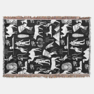 Ancient Egypt Hieroglyphic Symbol Pattern      Throw Blanket