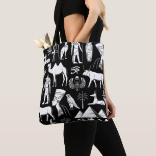 Ancient Egypt Hieroglyphic Symbol Pattern   Tote Bag