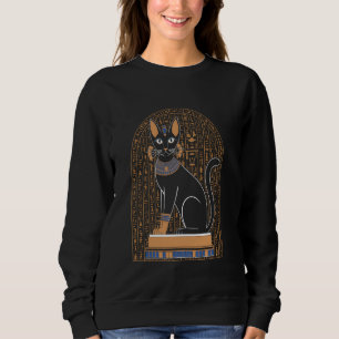 Ancient Egypt Hieroglyphs Cat for Cat Goddess Bast Sweatshirt