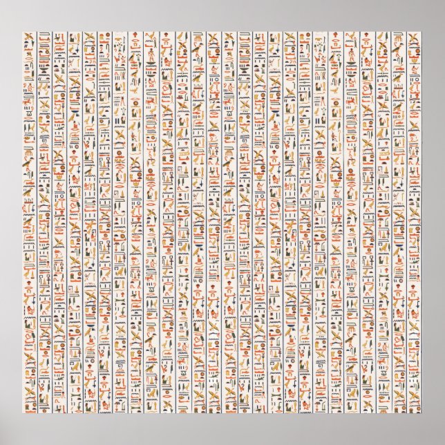 ancient egypt hieroglyphs pattern background histo poster (Front)