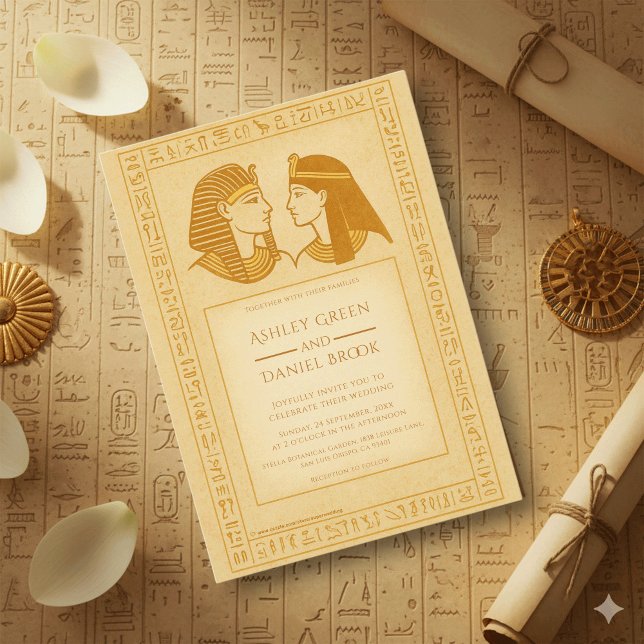 Ancient Egypt King And Queen Old Egyptian Wedding Invitation (Creator Uploaded)