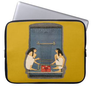 Ancient Egypt Loom Women Rug Making Hieroglyphics Laptop Sleeve