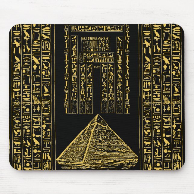 Ancient Egypt Mouse Pad – Pyramid & Hieroglyphic  (Front)