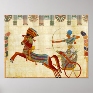 Ancient Egypt Pharaoh Ramesses II Colourful Drawin Poster