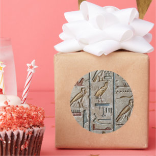 Ancient Egypt Pharaohs Hieroglyphs Engrave Text  Classic Round Sticker