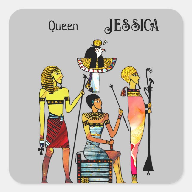 Ancient Egypt Pharaohs Lavish Ormamentation Square Sticker (Front)