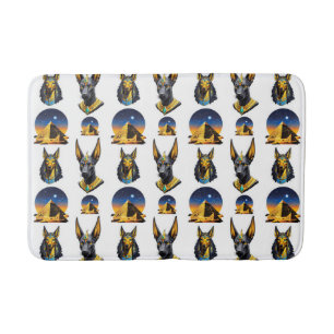 Ancient Egypt Pyramid Anubis Pattern Design Bath Mat