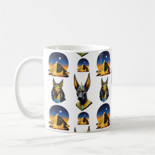 Ancient Egypt Pyramid Anubis Pattern Design  Coffee Mug