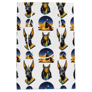 Ancient Egypt Pyramid Anubis Pattern Design Medium Gift Bag