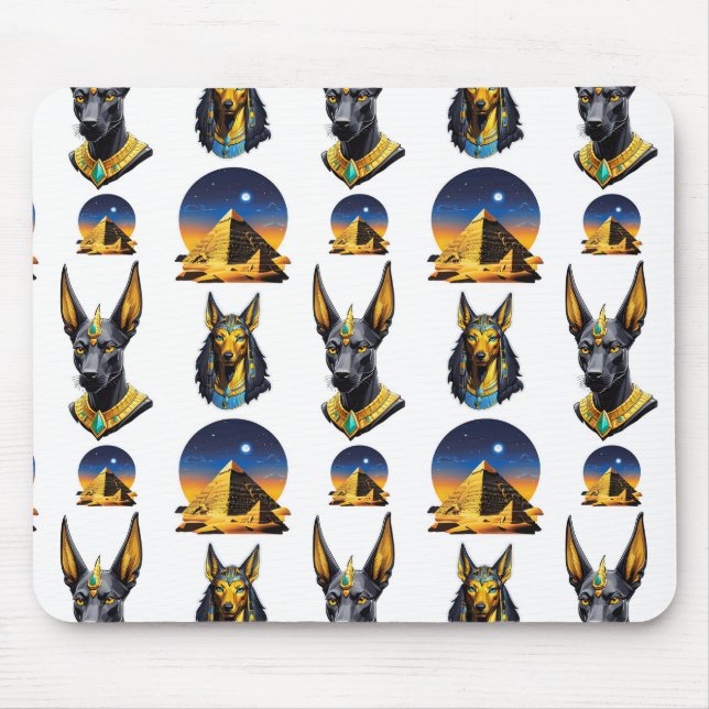 Ancient Egypt Pyramid Anubis Pattern Design  Mouse Pad (Front)