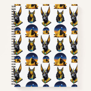 Ancient Egypt Pyramid Anubis Pattern Design  Notebook
