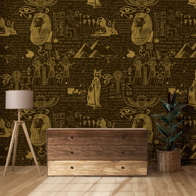 Ancient Egypt Theme Pyramid Pharaoh Anubis Symbols Wallpaper (Creator Uploaded)