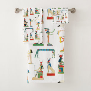 Ancient Egypt Vintage Egyptian Pattern    Bath Towel Set