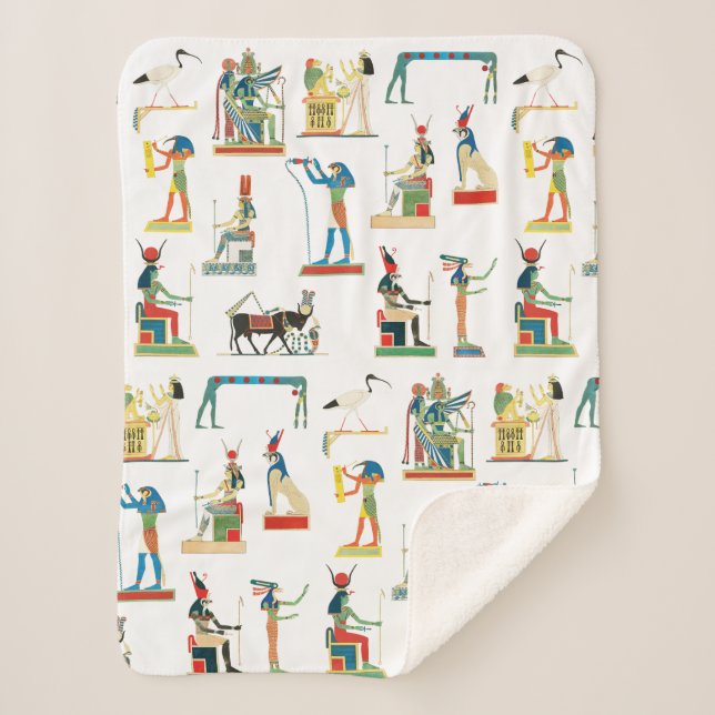 Ancient Egypt Vintage Egyptian Pattern   Sherpa Blanket (Front)