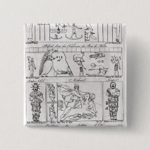 Ancient Egyptian and Persian 2 Inch Square Button