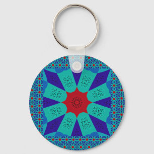 Ancient Egyptian Art: A Vibrant Mandala.  Keychain