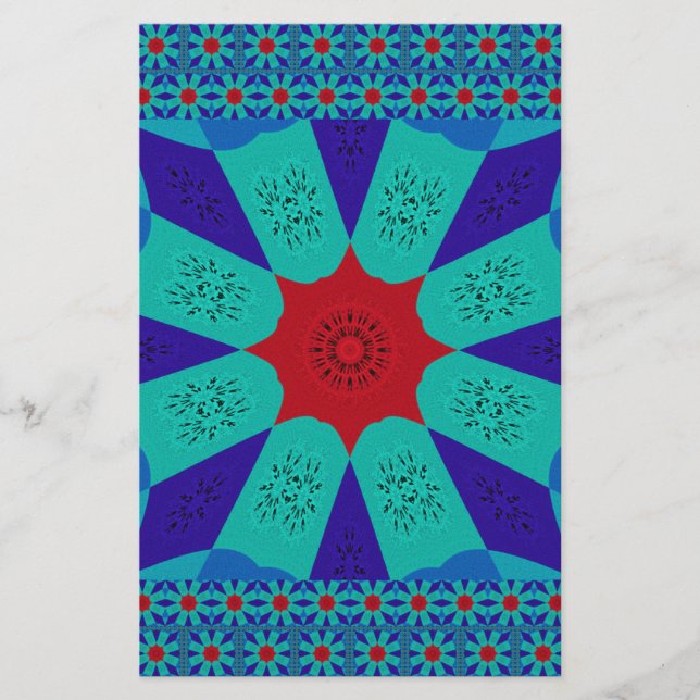 Ancient Egyptian Art: A Vibrant Mandala.  Stationery (Front)