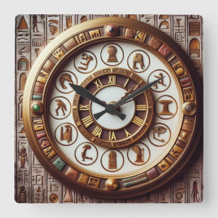Ancient Egyptian Art Background Square Wall Clock