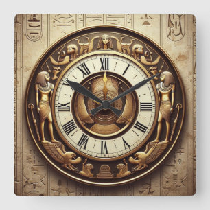 Ancient Egyptian Background 01 Square Wall Clock