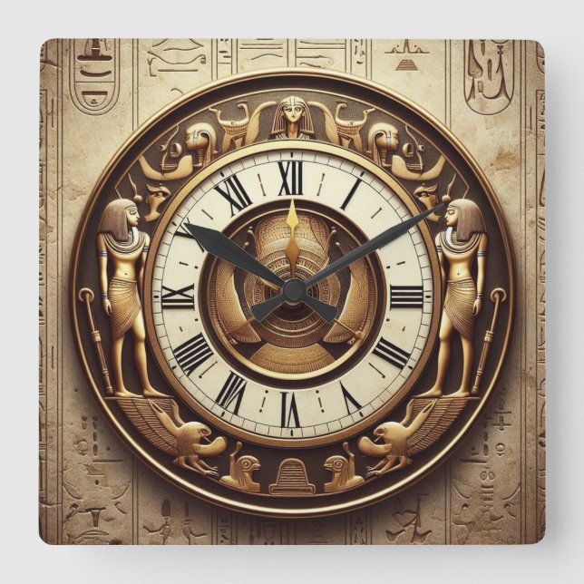Ancient Egyptian Background 01 Square Wall Clock (Front)