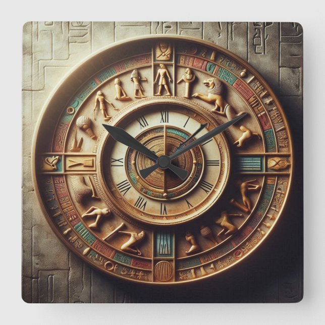 Ancient Egyptian Background 02 Square Wall Clock (Front)