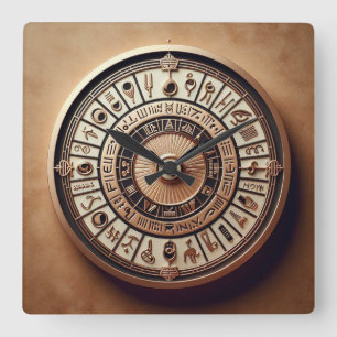 Ancient Egyptian Background 04 Square Wall Clock