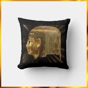 Ancient Egyptian Black and Gold Throw Pillow