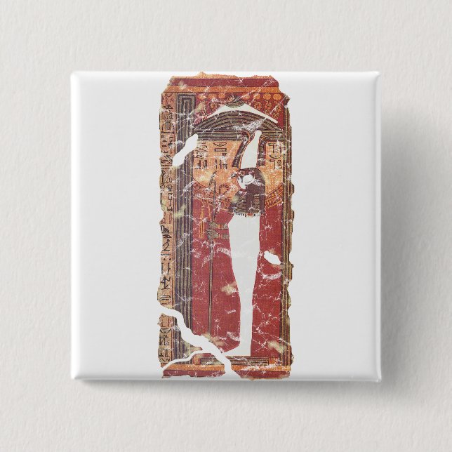 Ancient Egyptian Book of the Dead - Horus 2 Inch Square Button (Front)