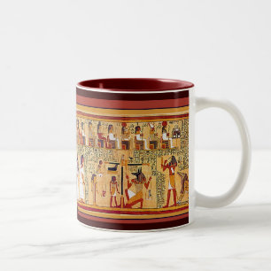Ancient Egyptian Book of the Dead. Two-Tone Coffee Mug