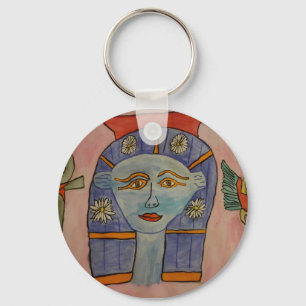 Ancient Egyptian Button Key Ring