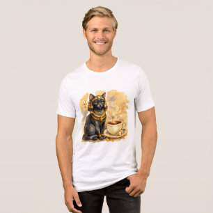 Ancient Egyptian Cat Bastet Mythology Design Tri-Blend Shirt