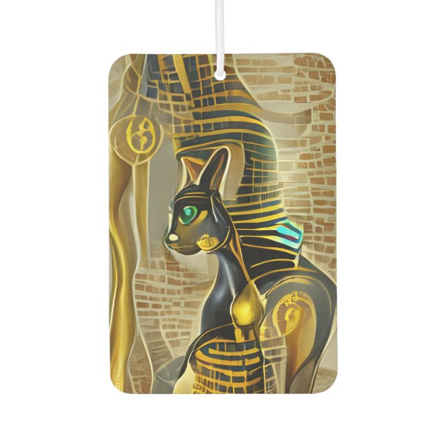 Ancient Egyptian Cat Goddess Bastet AI Art Air Freshener (Front)