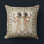 Ancient Egyptian Dancers Fresco Throw Pillow<br><div class="desc">Invite the Joy and Elegance of the Nile into Your Home. Transform your living space with the vibrant energy of an ancient Theban festival. This exquisite Ancient Egyptian Dancers Throw Pillow captures the timeless beauty of a New Kingdom banquet fresco. It features two graceful musicians adorned in traditional semi-transparent pleated...</div>