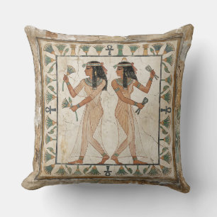 Ancient Egyptian Dancers Fresco Throw Pillow