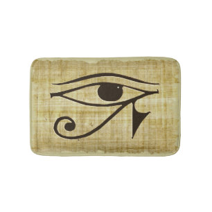 Ancient Egyptian Eye of Horus on Faux Papyrus Bath Mat