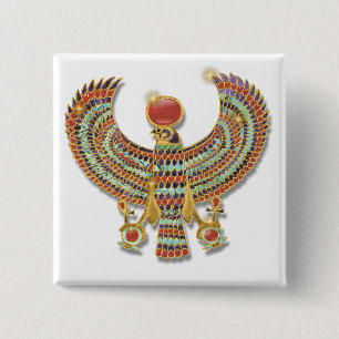 Ancient Egyptian Falcon pectoral 2 Inch Square Button
