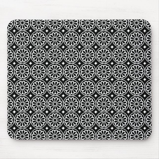 Ancient Egyptian Flowers - Black Mouse Pad (Front)