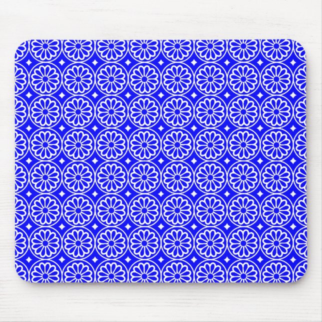 Ancient Egyptian Flowers - Blue Mouse Pad (Front)
